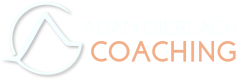 Adam Gierlach Coaching logo with text, white and orange